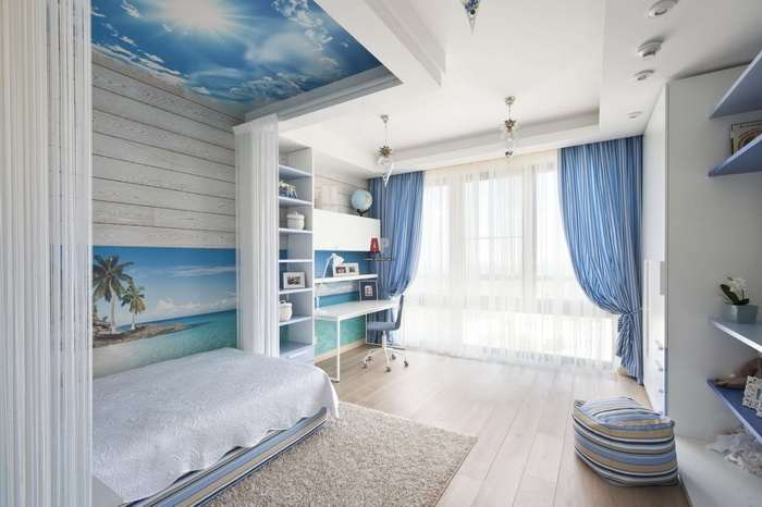Комната для мальчика подростка с панорамным окном